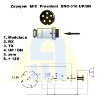 Zapojení MIC President 518 UP / DN